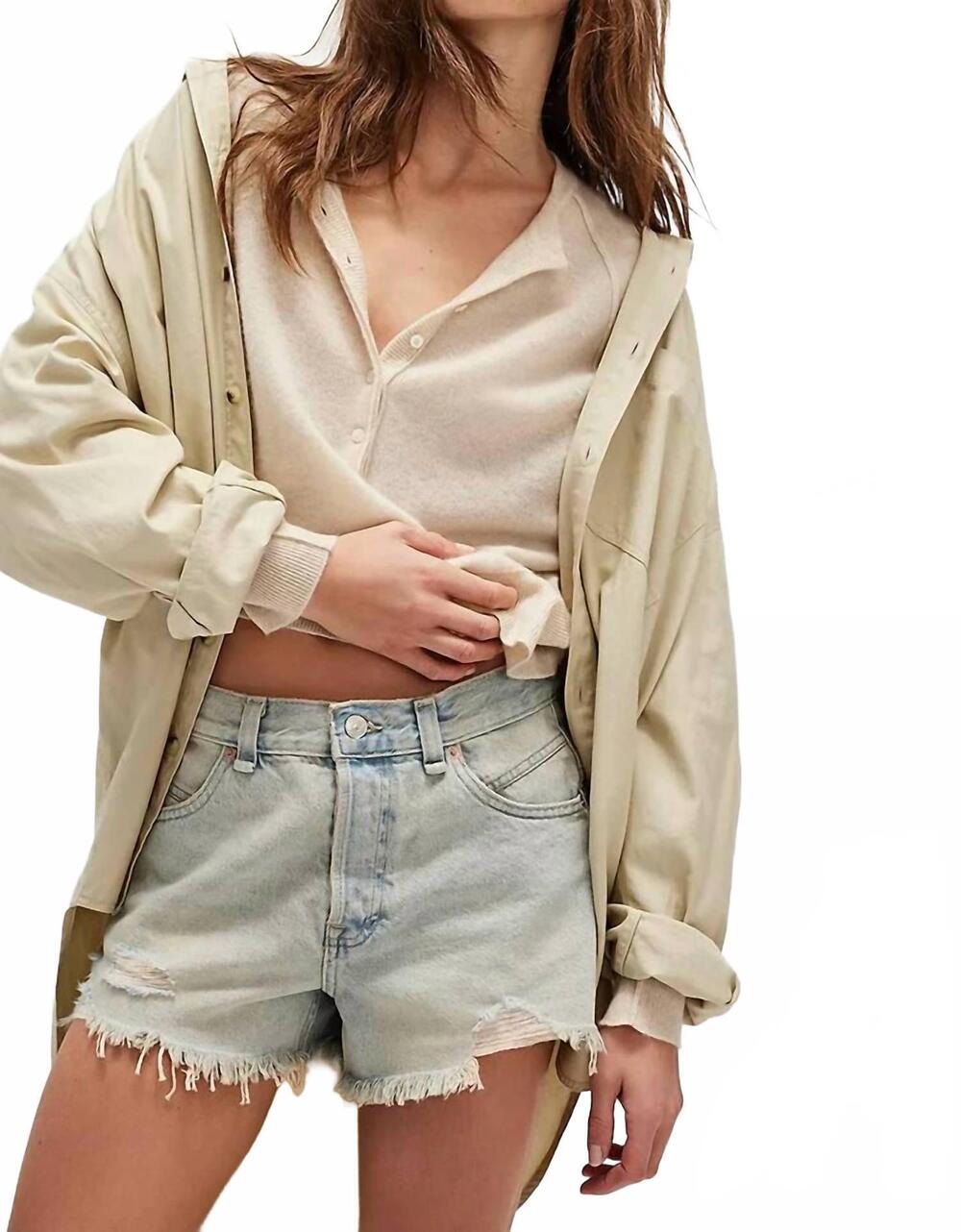 NEW FREE PEOPLE now or never denim short in well worn